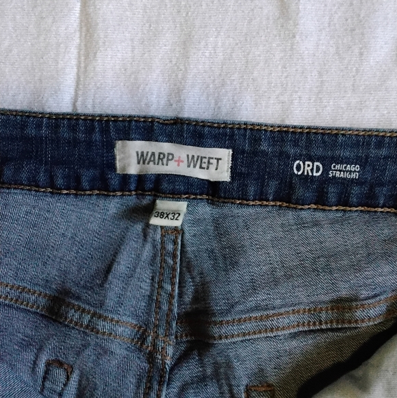WARP + WEFT Mens ORD Chicago Straight Leg Denim Jeans Wash Blue Sz 38x32 - Picture 5 of 5